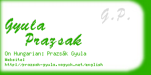 gyula prazsak business card